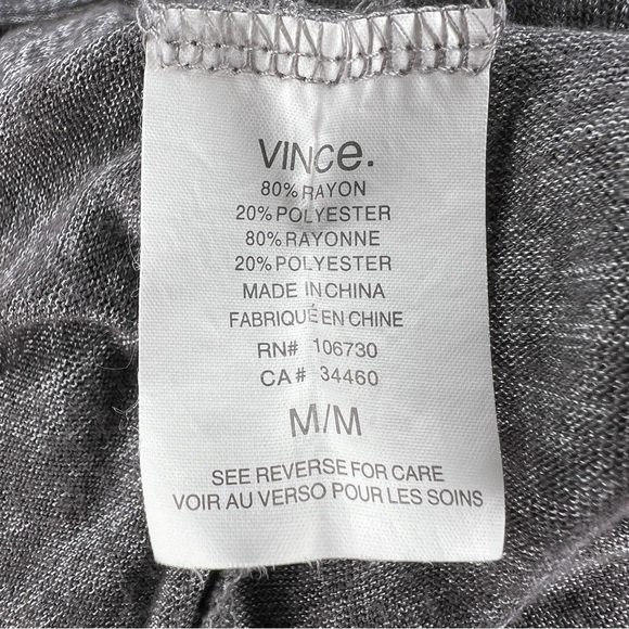 MEDIUM VINCE GREY LONG SLEEVE SHIRT STRETCH PULLOVER CASUAL - Picture 8 of 9